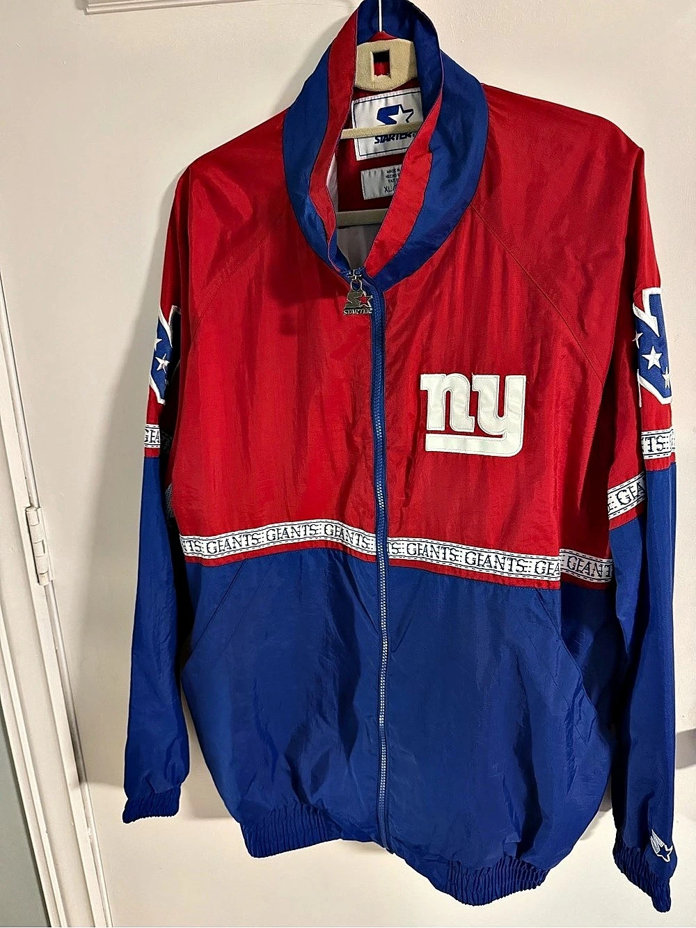 Starter Vintage New York Giants Windbreaker Jacket Full-Zip Size XL
